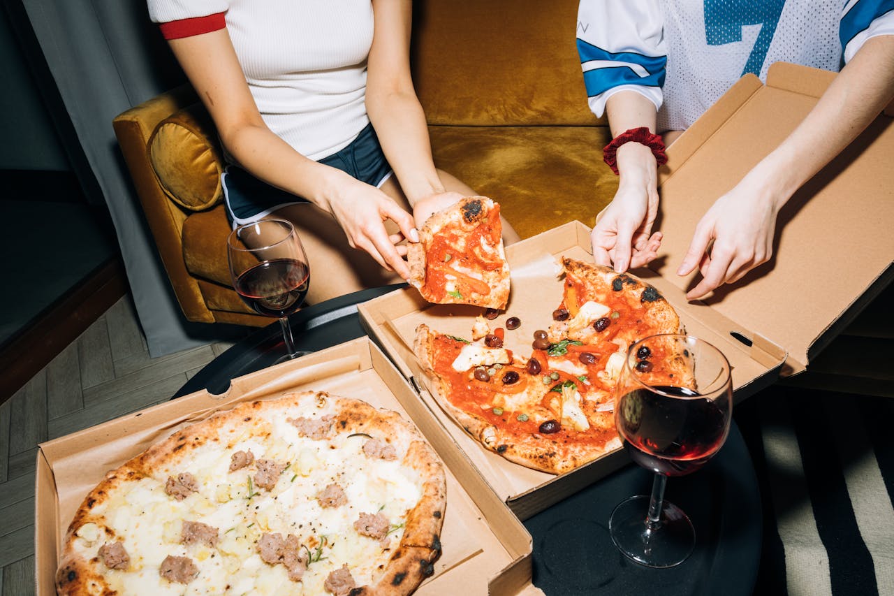 vinos y pizza